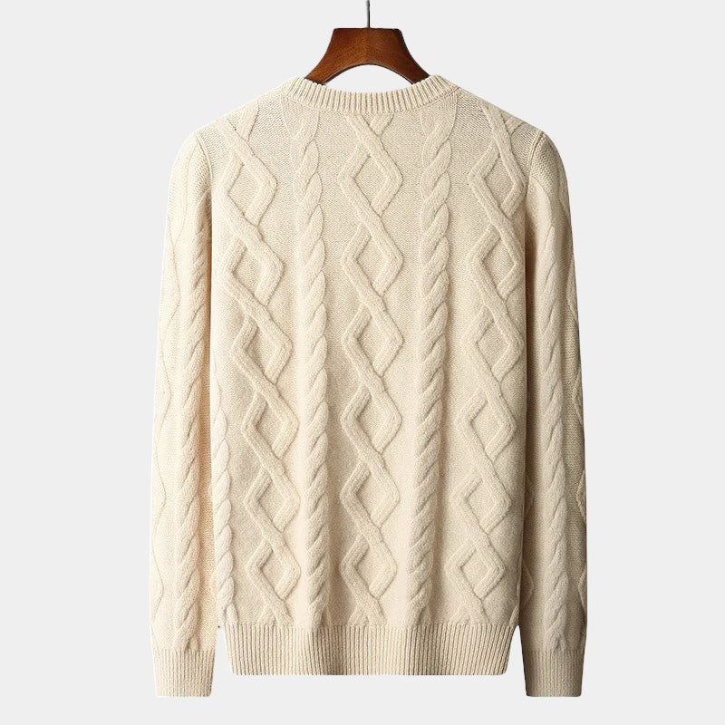 OLD MONEY Merino Wool Padded Knitted Sweater