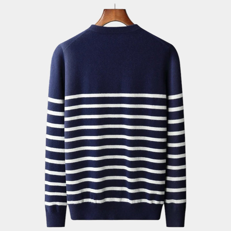 OLD MONEY Merino Wool Navy Sweater