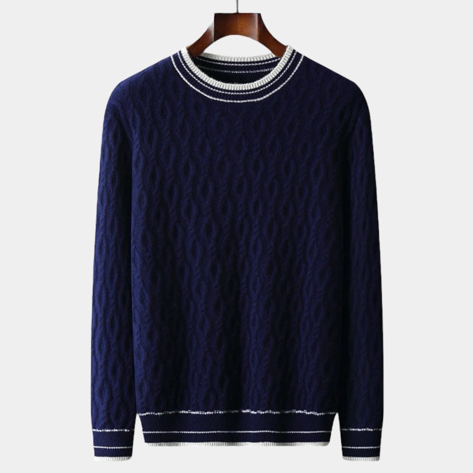 OLD MONEY Merino Wool Round Neck Knitted Sweater