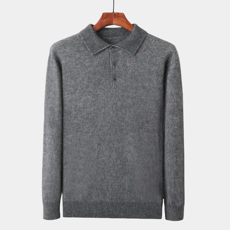 OLD MONEY Merino Wool Polo Collar Sweater