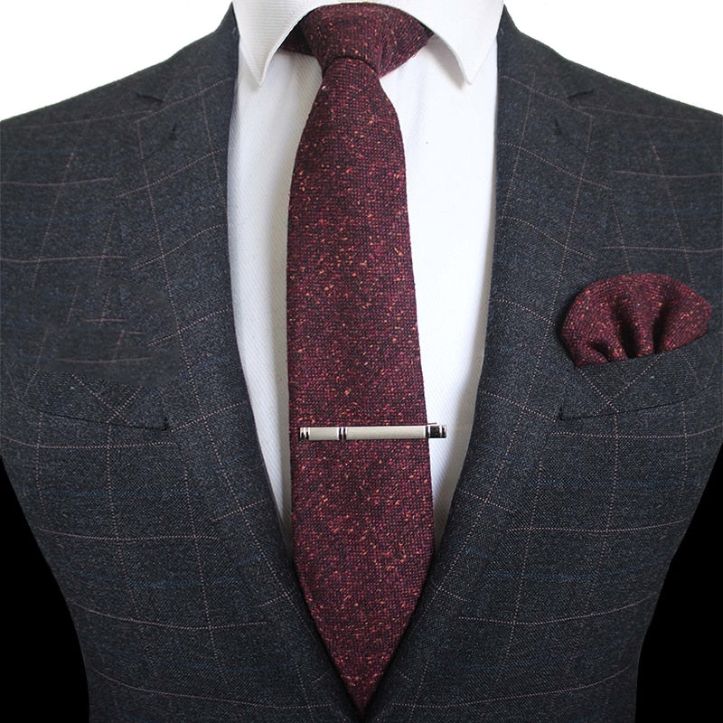 JustMenStrong Design Cravate, bordeaux, gris foncé, gris pâle