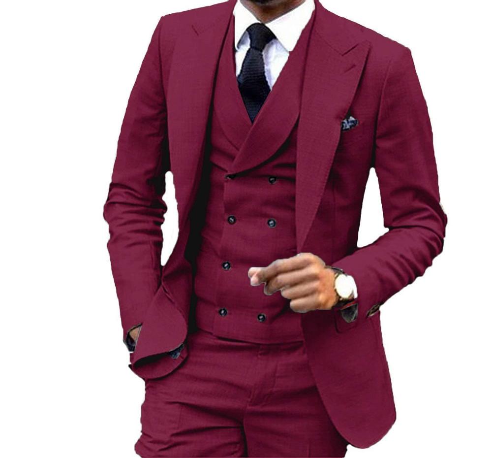 Elegant mariage homme Costume Casual Slim Fit propre homme proprement habillé Business 3 Piece (Jacket+Veste+Pantalon) - Vêtement pour : Homme qui vise l'excellence !