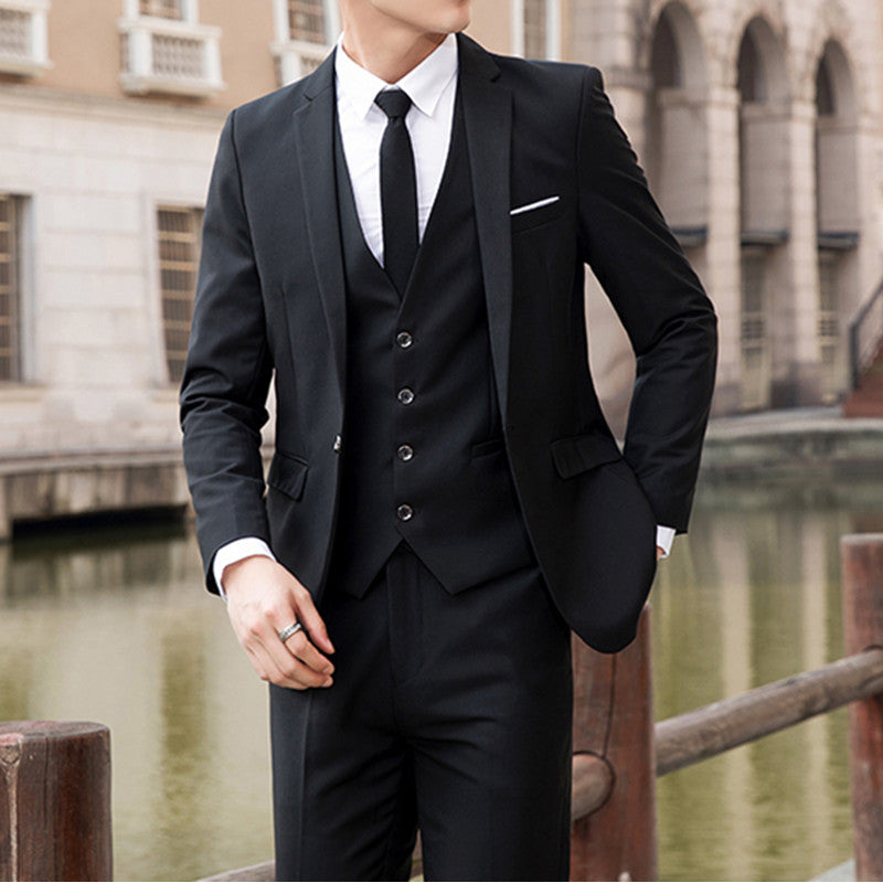 New ensemble Slim Professionnel Formal ensemble Business tendance mariage taile Small 3-piece Jacket Vest Pantalon - Vêtement pour : Homme qui vise l'excellence !