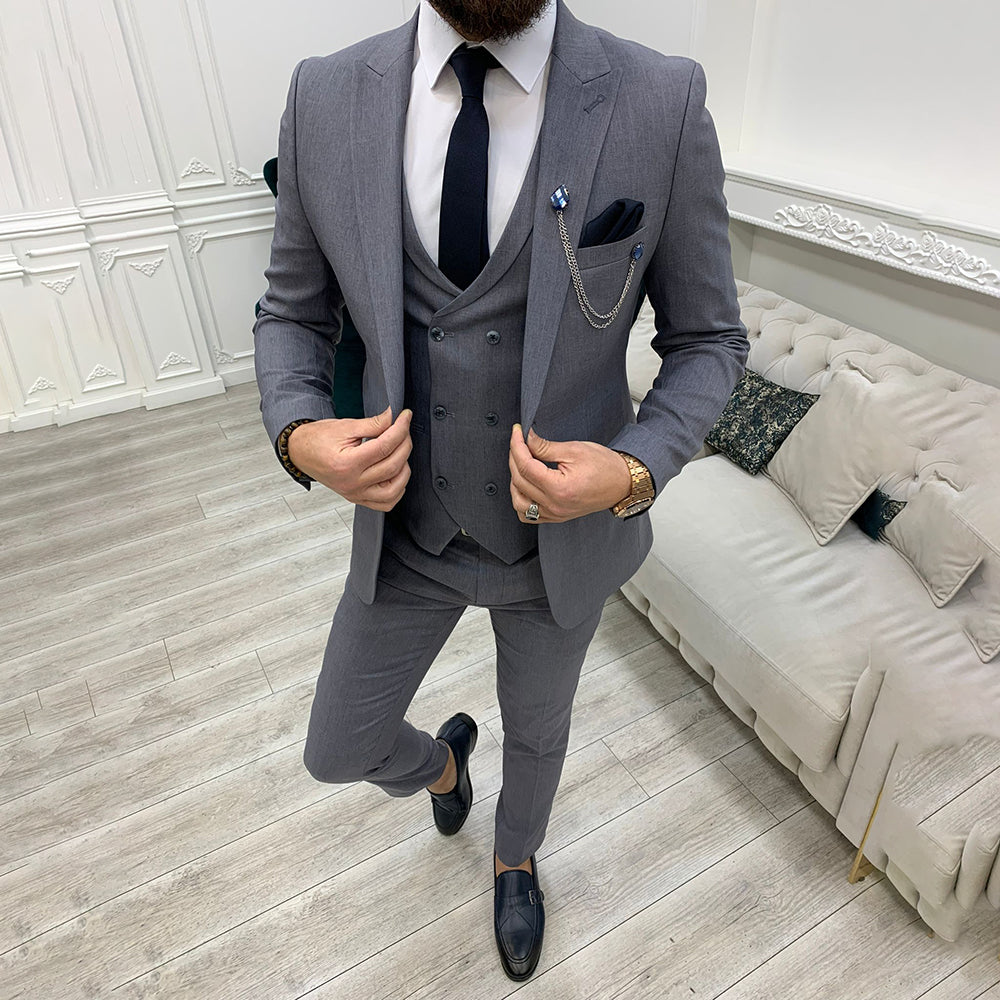 Pour Men Classic Slim Fit 3 Piece Jacket Vest Pantalon pour homme bureau Businessman - Vêtement pour : Homme qui vise l'excellence !
